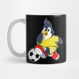 Penguin as Soccer player with Soccer ball Mug